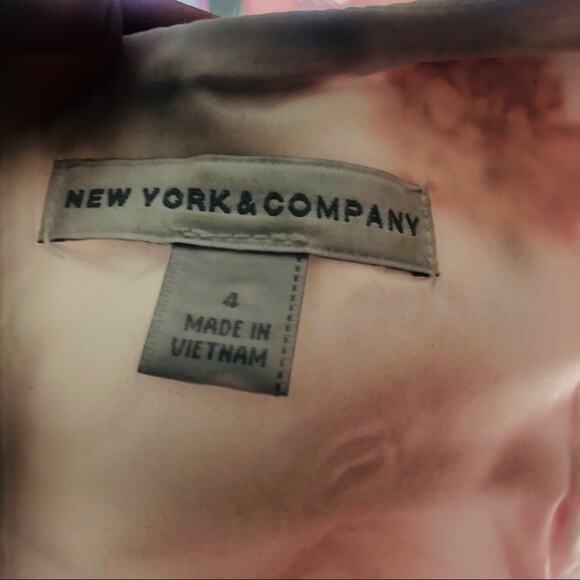 NEW YORK & CO White Pink Floral Tank Cutout Open Back Knee Length Midi Dress 4 - Picture 6 of 8